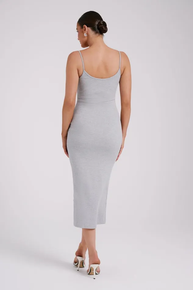 Women Meshki Dresses Alexis Ribbed Cami Midi Dress 8211 Grey Marle