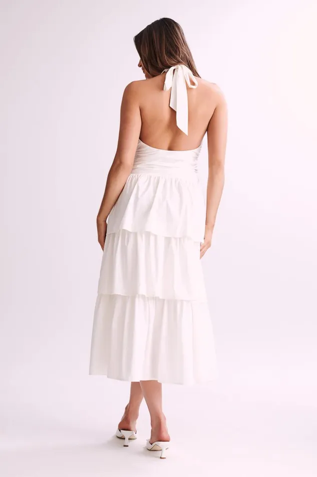 Women Meshki Dresses Belinda Tiered Maxi Dress 8211 White