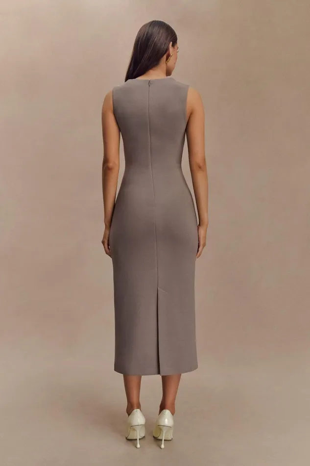 Women Meshki Dresses Frida Crepe Midi Dress 8211 Smoke