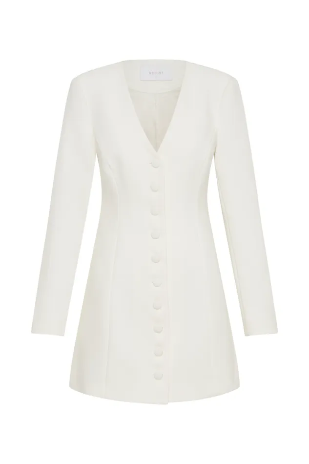 Women Meshki Dresses Hurley Long Sleeve Blazer Mini Dress 8211 Ivory