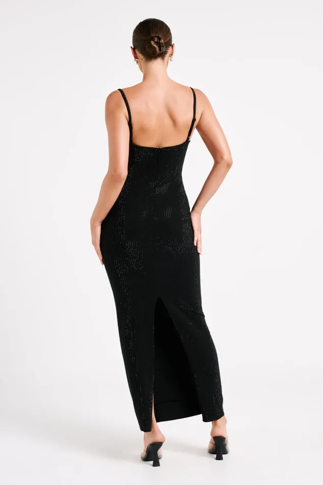 Women Meshki Dresses Rafaela Diamante Maxi Dress 8211 Black