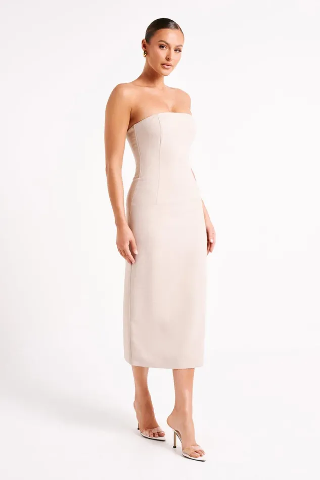 Women Meshki Dresses Sable Textured Midi Dress 8211 Natural