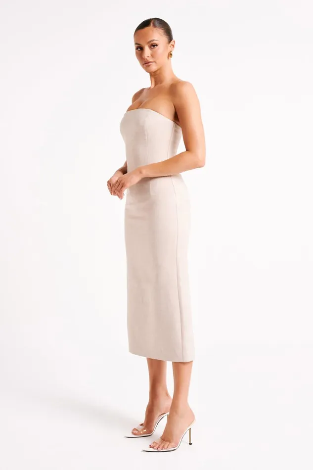 Women Meshki Dresses Sable Textured Midi Dress 8211 Natural