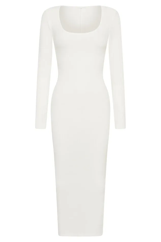 Women Meshki Dresses Sierra Scoop Neck Long Sleeve Midi Dress 8211 White Women Meshki Dresses Sierra Scoop Neck Long Sleeve Midi Dress 8211 White