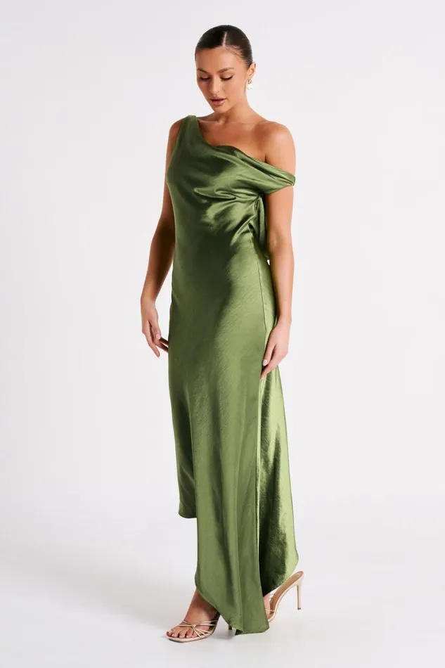 Women Meshki Dresses Yvette Slip Maxi Dress With Asymmetrical Hem 8211 Emerald Women Meshki Dresses Yvette Slip Maxi Dress With Asymmetrical Hem 8211 Emerald