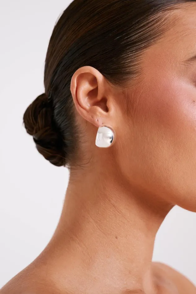 Women Meshki Jewellery Katia Hoop Earrings 8211 Silver