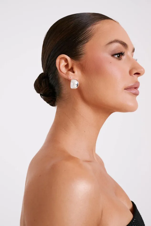 Women Meshki Jewellery Katia Hoop Earrings 8211 Silver