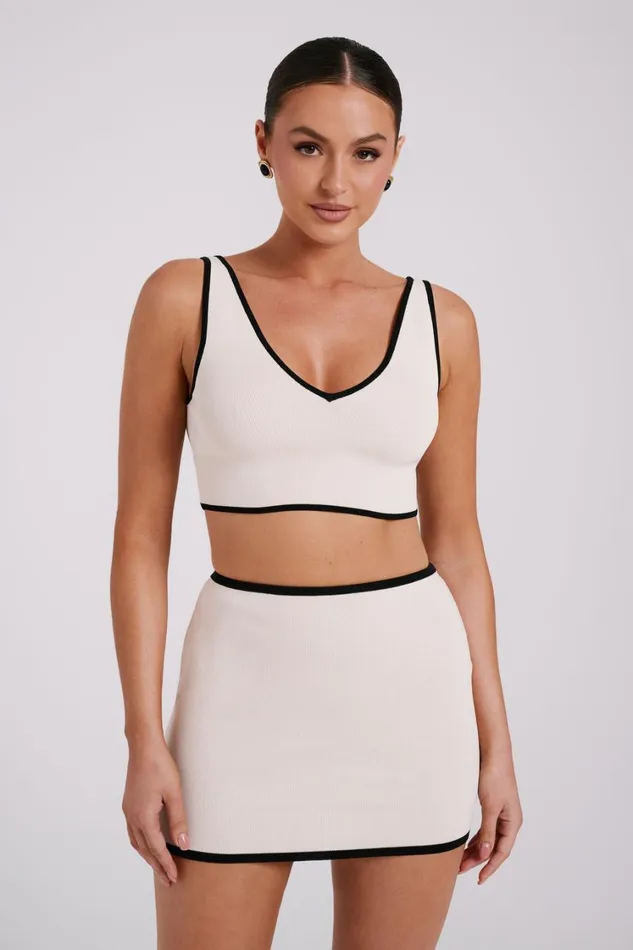 Women Meshki Sets Klara Knit Mini Skirt 8211 BlackCream