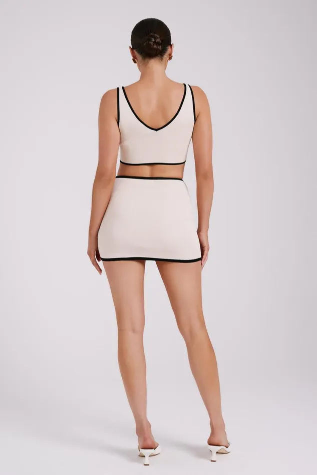Women Meshki Sets Klara Knit Mini Skirt 8211 BlackCream