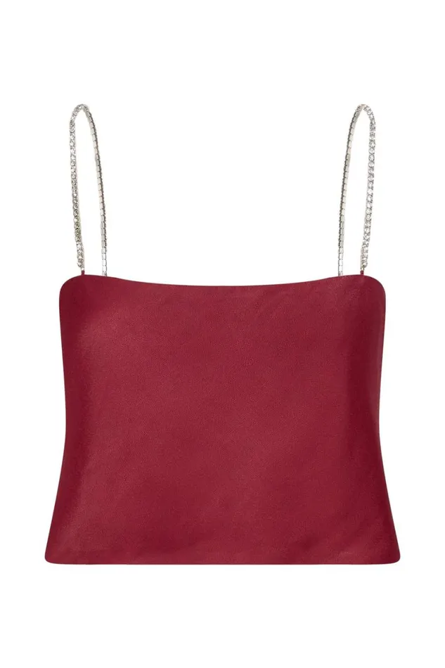 Women Meshki Tops Dayana Straight Cut Crop Top 8211 Wine Women Meshki Tops Dayana Straight Cut Crop Top 8211 Wine