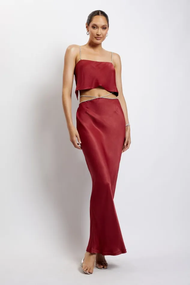 Women Meshki Tops Dayana Straight Cut Crop Top 8211 Wine Women Meshki Tops Dayana Straight Cut Crop Top 8211 Wine