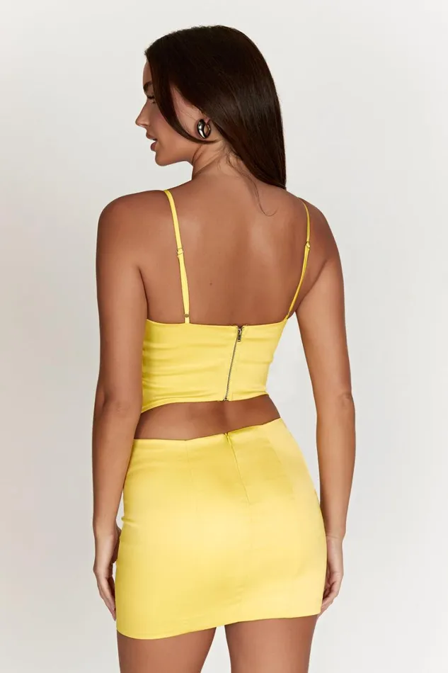 Women Meshki Tops Desirie Longline Corset Top 8211 Lemon Women Meshki Tops Desirie Longline Corset Top 8211 Lemon
