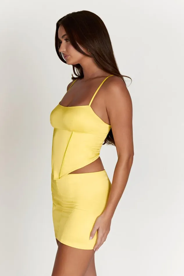 Women Meshki Tops Desirie Longline Corset Top 8211 Lemon Women Meshki Tops Desirie Longline Corset Top 8211 Lemon