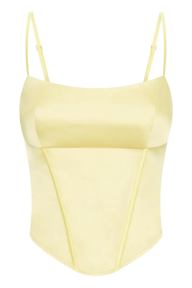 Women Meshki Tops Desirie Longline Corset Top 8211 Lemon Women Meshki Tops Desirie Longline Corset Top 8211 Lemon