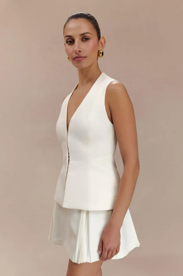 Women Meshki Tops Melinda Structured Vest Top 8211 Ivory