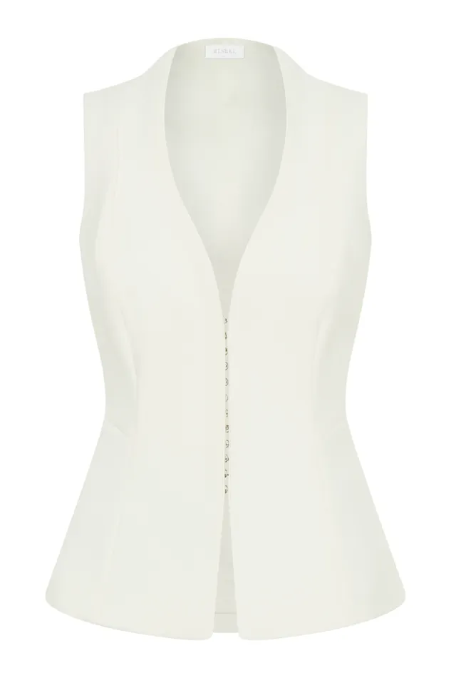 Women Meshki Tops Melinda Structured Vest Top 8211 Ivory