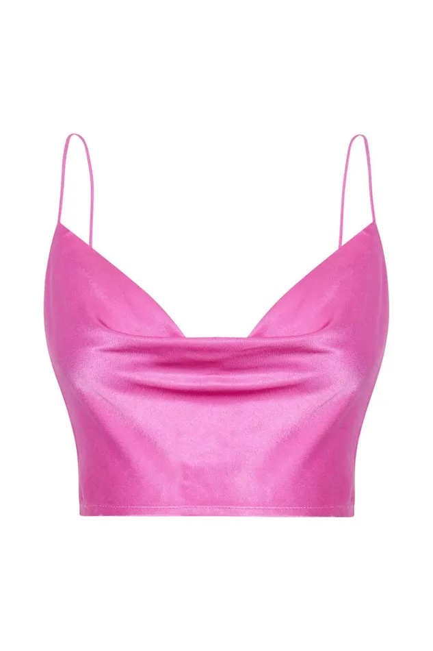 Women Meshki Tops Poppy Satin Cowl Neck Top 8211 Pink Women Meshki Tops Poppy Satin Cowl Neck Top 8211 Pink
