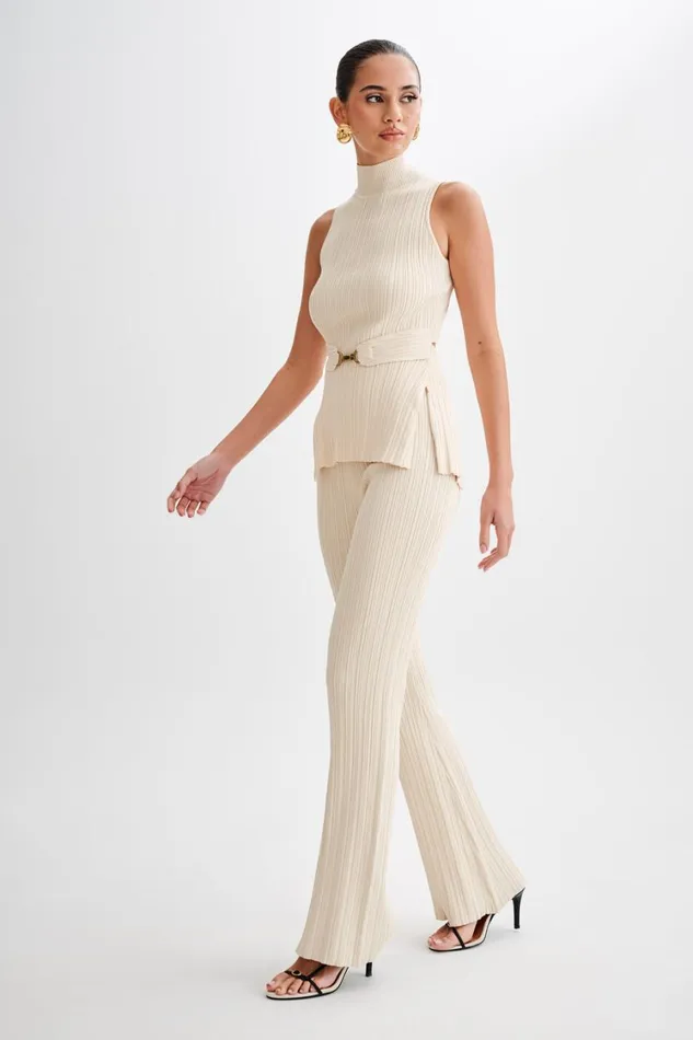 Women Meshki Tops Tanya Cut Out High Neck Top 8211 Cream