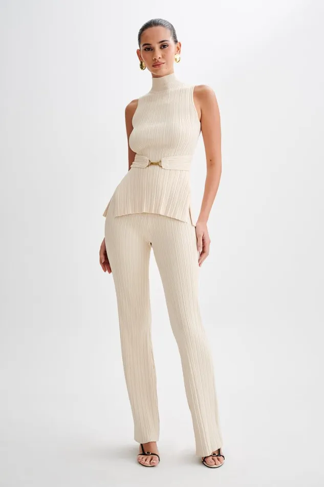 Women Meshki Tops Tanya Cut Out High Neck Top 8211 Cream