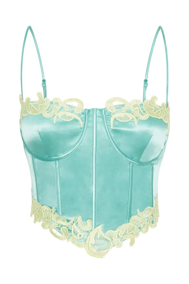 Women Meshki Tops Tatiana Corset Top With Lace 8211 Mint Women Meshki Tops Tatiana Corset Top With Lace 8211 Mint
