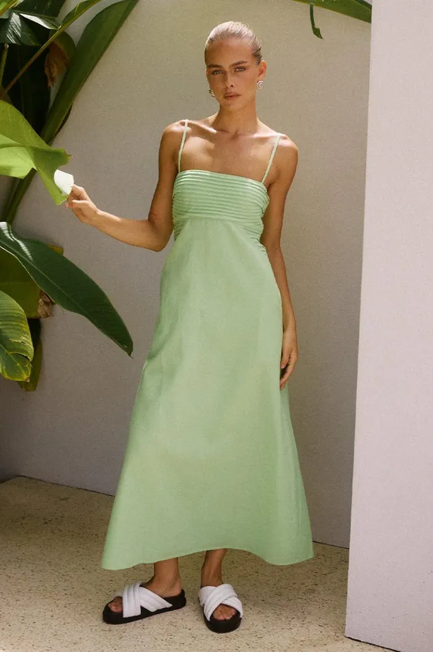 Women Midi Dresses Runaway The Label EUGENIE MIDI DRESS Green