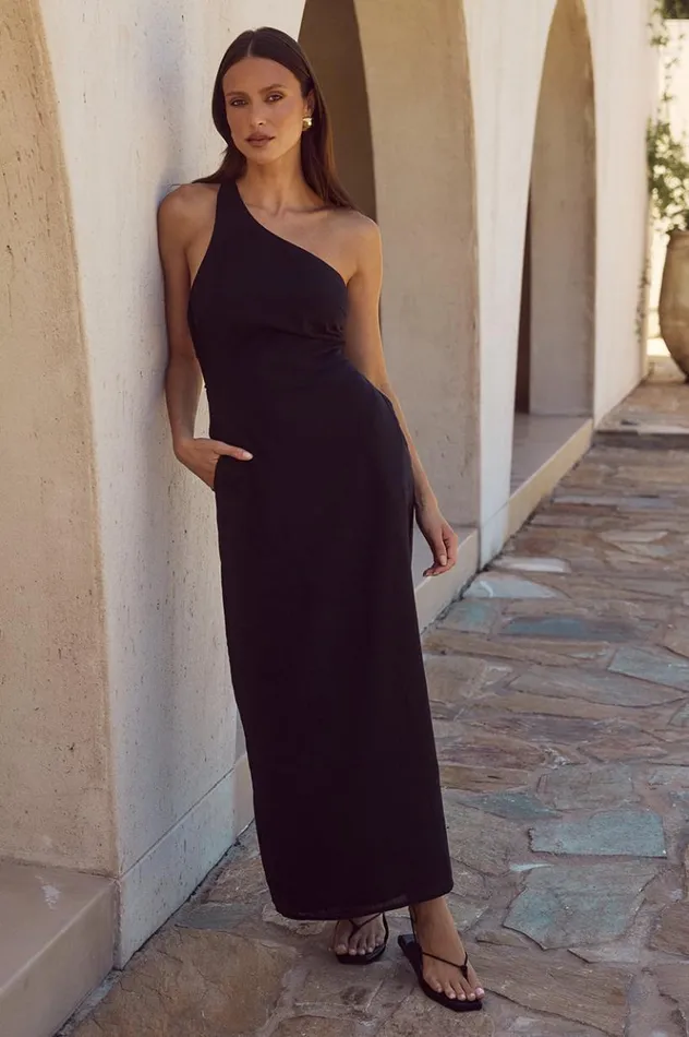 Women Midi Dresses Runaway The Label HARRI MIDI DRESS Black