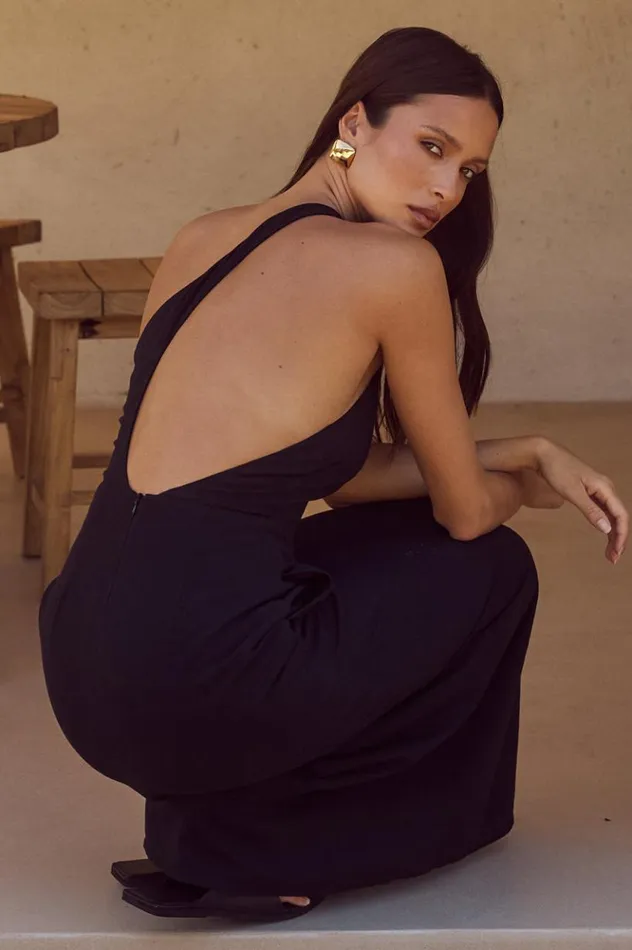 Women Midi Dresses Runaway The Label HARRI MIDI DRESS Black