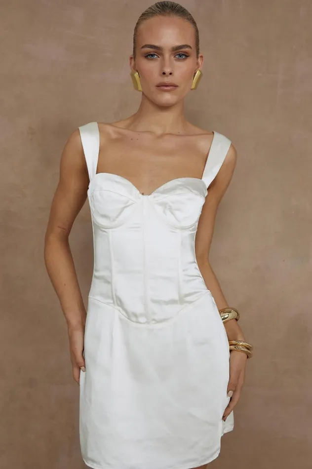 Women Mini Dresses Runaway The Label OURA MINI DRESS White