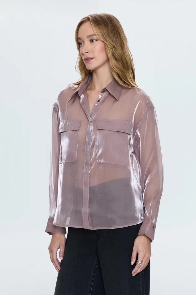 Women Miranda Sheer Shirt 8211 Pink Plum Pistola Denim Tops