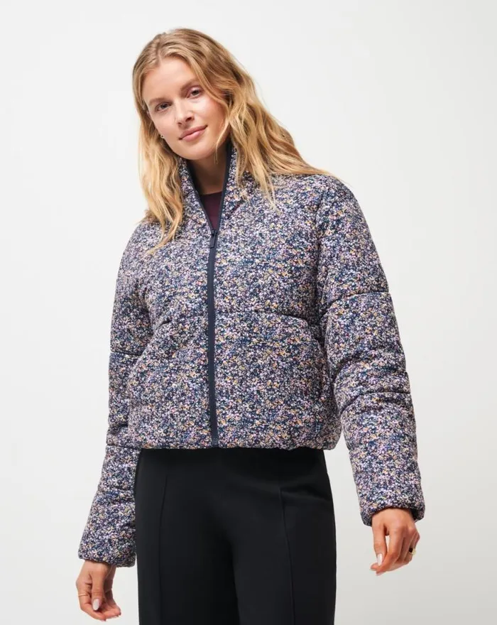 Women MONT BLANC FLORAL PUFFER Cream Multi TravisMathew Jackets Women MONT BLANC FLORAL PUFFER Cream Multi TravisMathew Jackets
