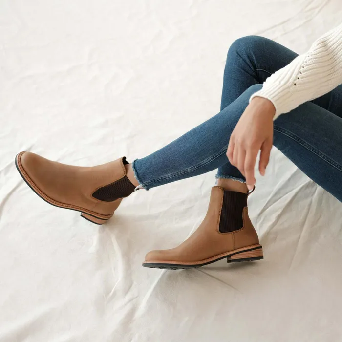 Women Nisolo Boots Carmen Chelsea Boot Almond
