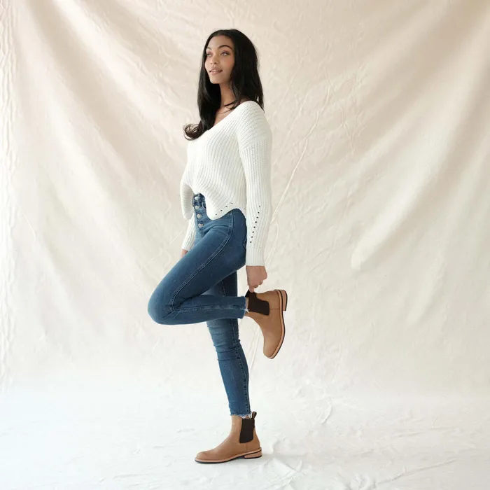 Women Nisolo Boots Carmen Chelsea Boot Almond