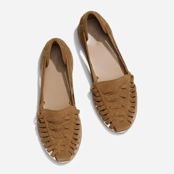 Women Nisolo Flats and Slip Ons Huarache Sandal Caramel