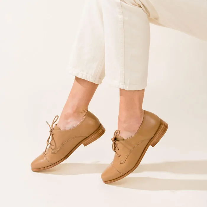 Women Nisolo Loafers and Mules Emilia Cap Toe Oxford Almond