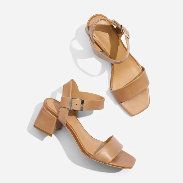 Women Nisolo Sandals Stella GoTo Block Heel Sandal Almond