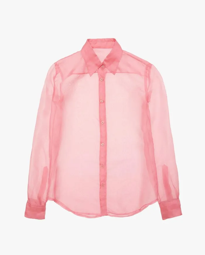 Women Organza Shirt Pink Helmut Lang Tops