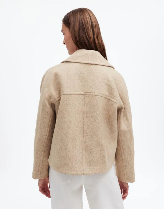 Women OversizedCollar Short Peacoat As Header Oatmeal Madewell Coats Jackets