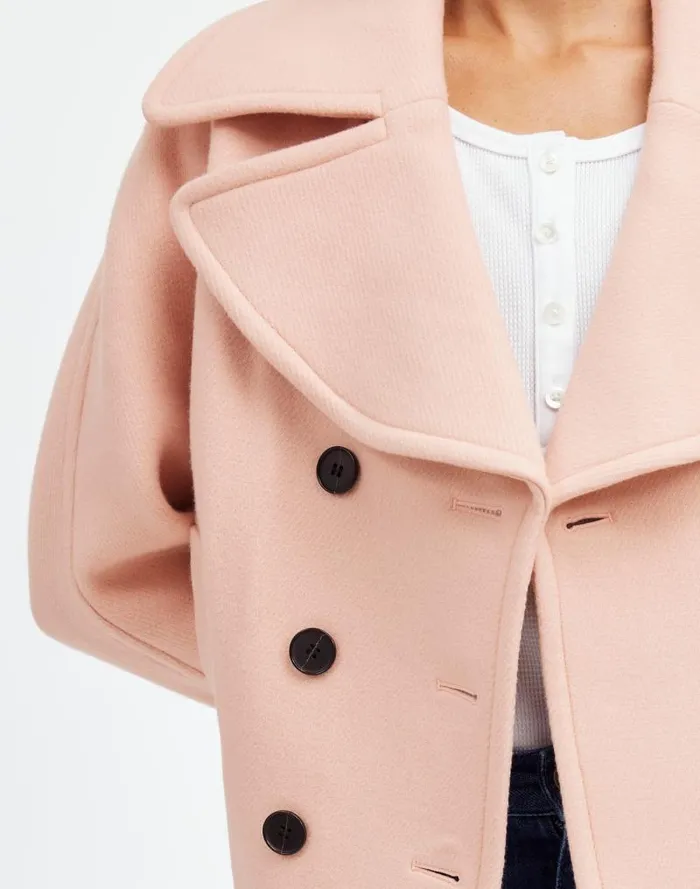 Women OversizedCollar Short Peacoat Pale Blush Madewell Coats Jackets