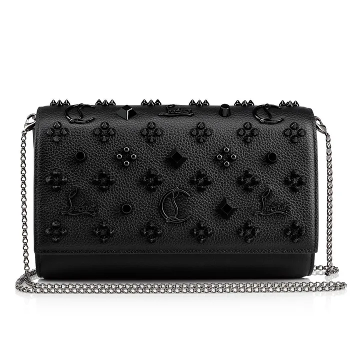 Women Paloma Clutch 8211 Grained Calf Leather And Spikes Loubinthesky 8211 Black Black Christian Louboutin Shoulder Bags Women Paloma Clutch 8211 Grained Calf Leather And Spikes Loubinthesky 8211 Black Black Christian Louboutin Shoulder Bags