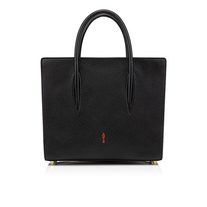 Women Paloma Medium Top Handle Bag 8211 Grained Calf Leather And Spikes Loubinthesky Seville 8211 Black Black Christian Louboutin Shoulder Bags