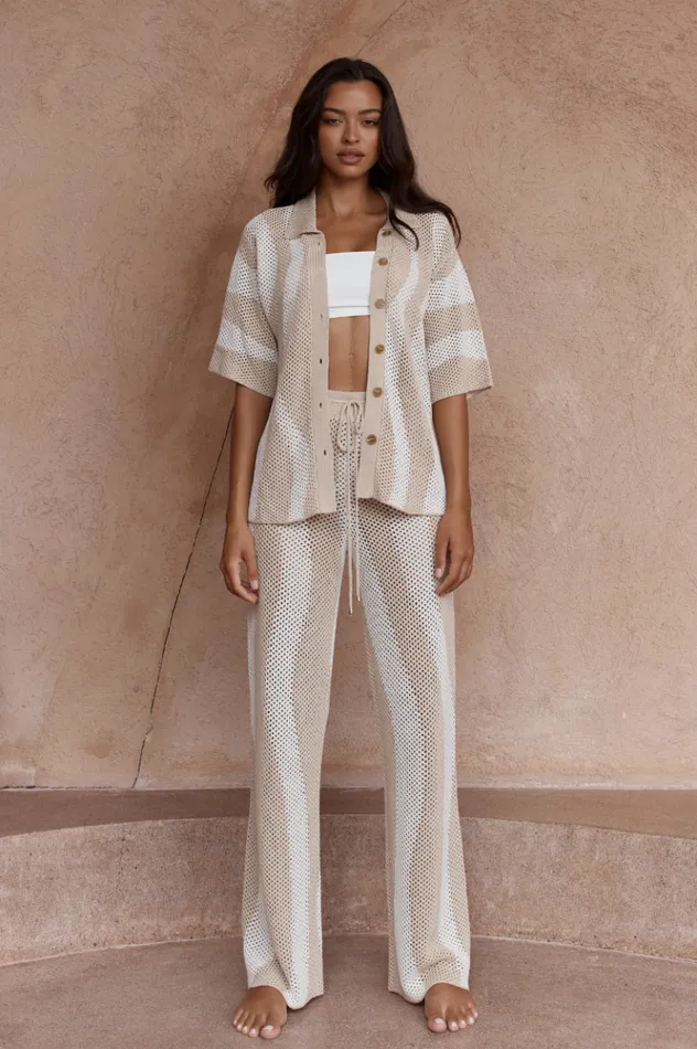 Women Pants Runaway The Label ZANZIBAR PANT Sandwhite