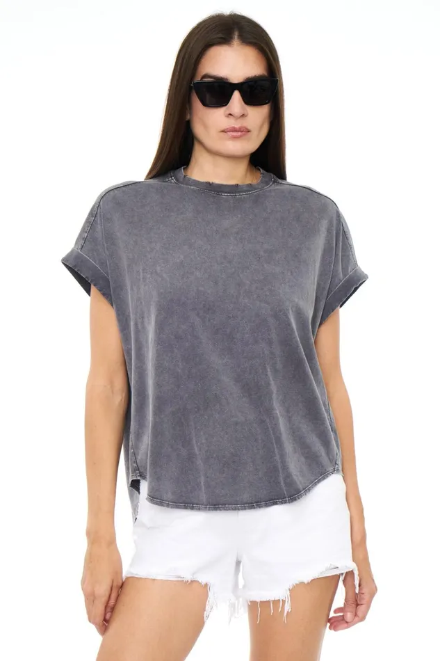 Women Porter Oversized Tunic Tee 8211 Vintage Black Pistola Denim Tees and Tanks