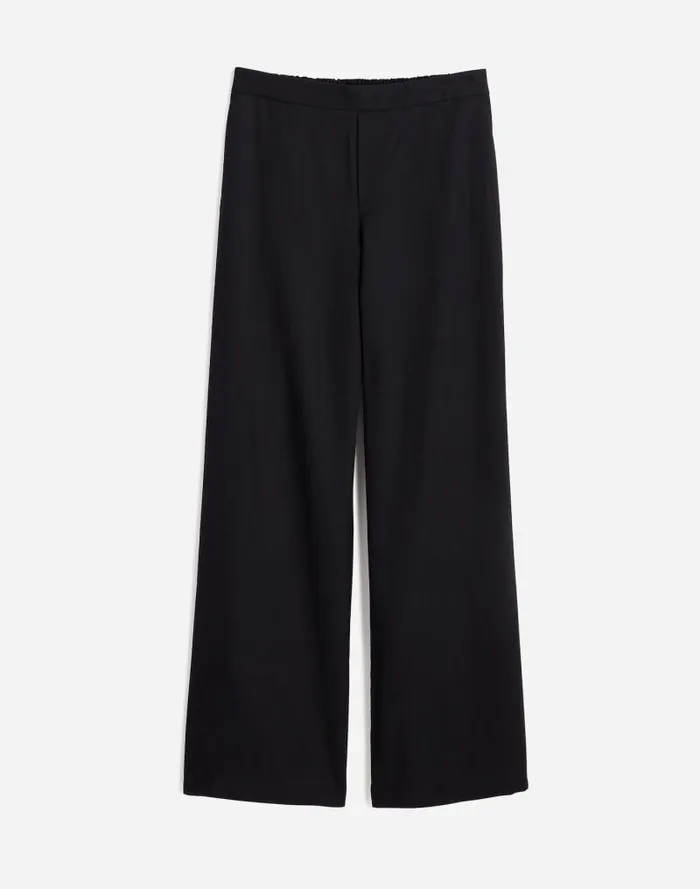 Women PullOn Straight Pants In Drapey Twill True Black Madewell Pants