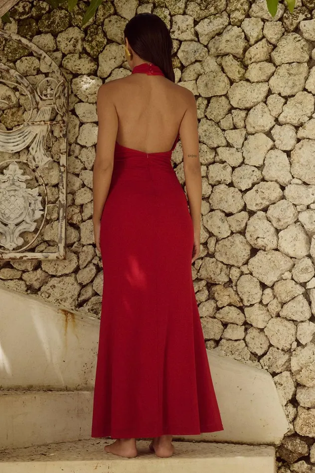 Women Race Day Dresses Runaway The Label ANTONIE MAXI DRESS Cherry