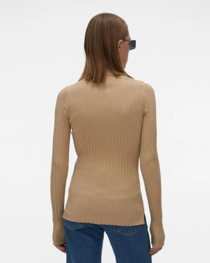 Women Ribbed Crewneck Sweater Nude Helmut Lang Sweaters