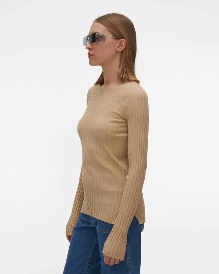 Women Ribbed Crewneck Sweater Nude Helmut Lang Sweaters