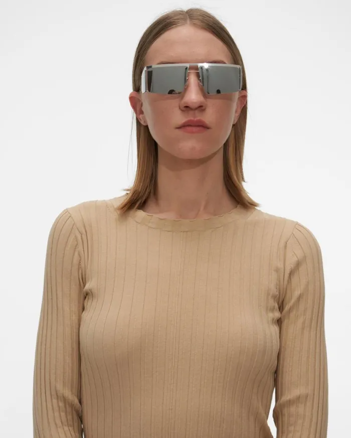 Women Ribbed Crewneck Sweater Nude Helmut Lang Sweaters