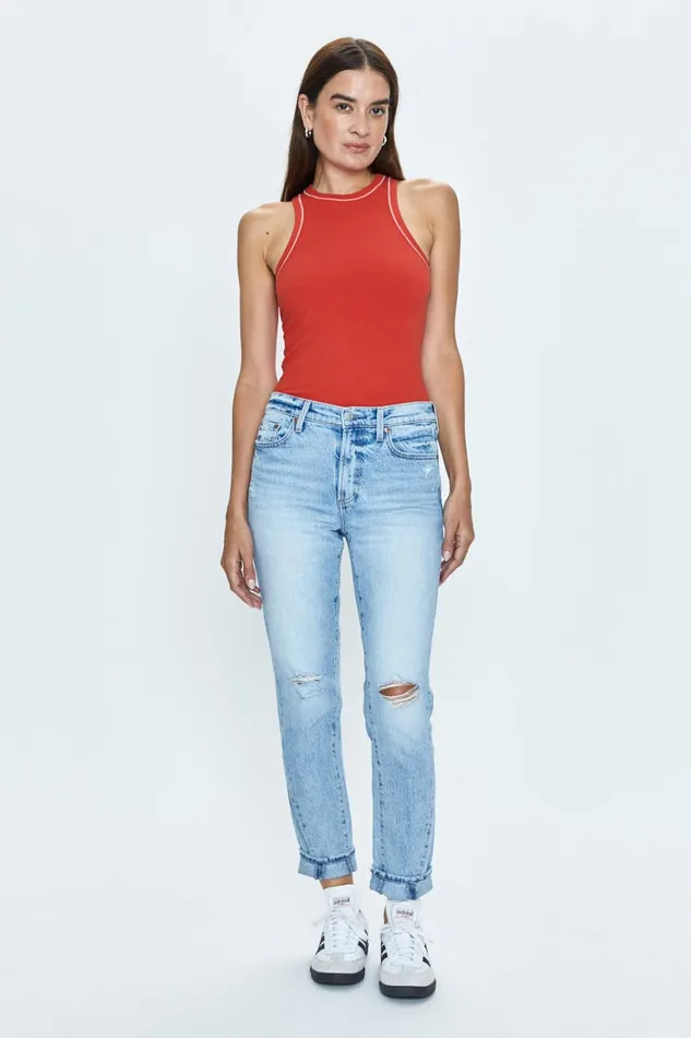 Women Riley Mid Rise Girlfriend Jean 8211 Normandy Vintage Pistola Denim Denim