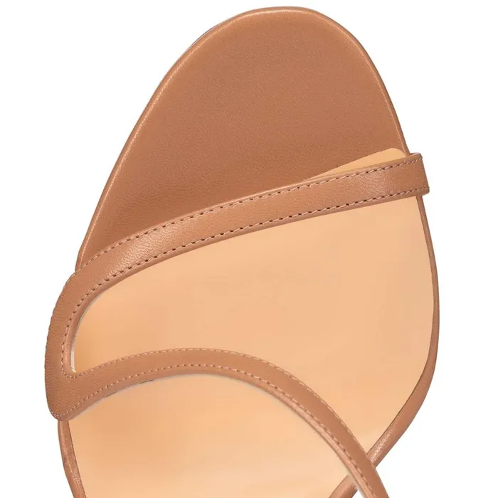 Women Rosalie 100 Mm Sandals 8211 Leather And PVC 8211 Nude Nude Christian Louboutin Sandals and Slides