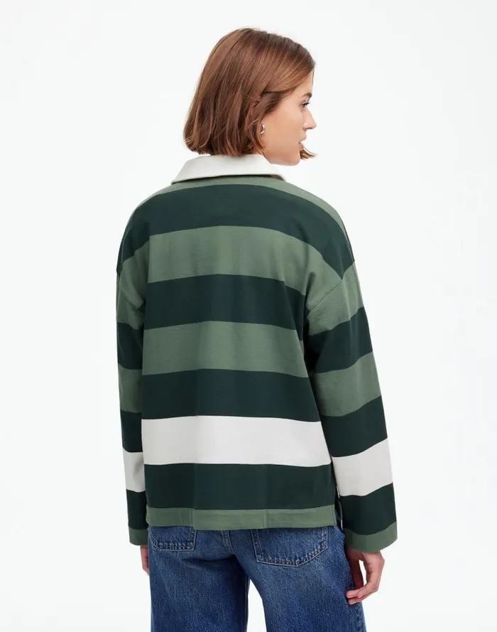 Women Rugby LongSleeve Polo Shirt Luxury Forest Madewell Tees